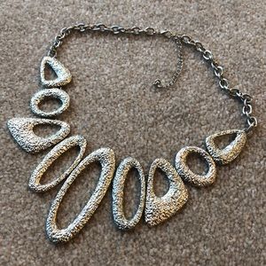 Geometric golden statement necklace